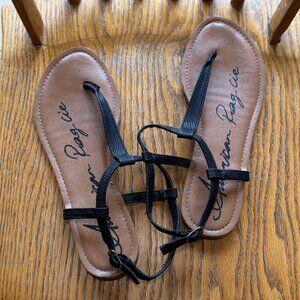 American Rag Black Flat Sandals